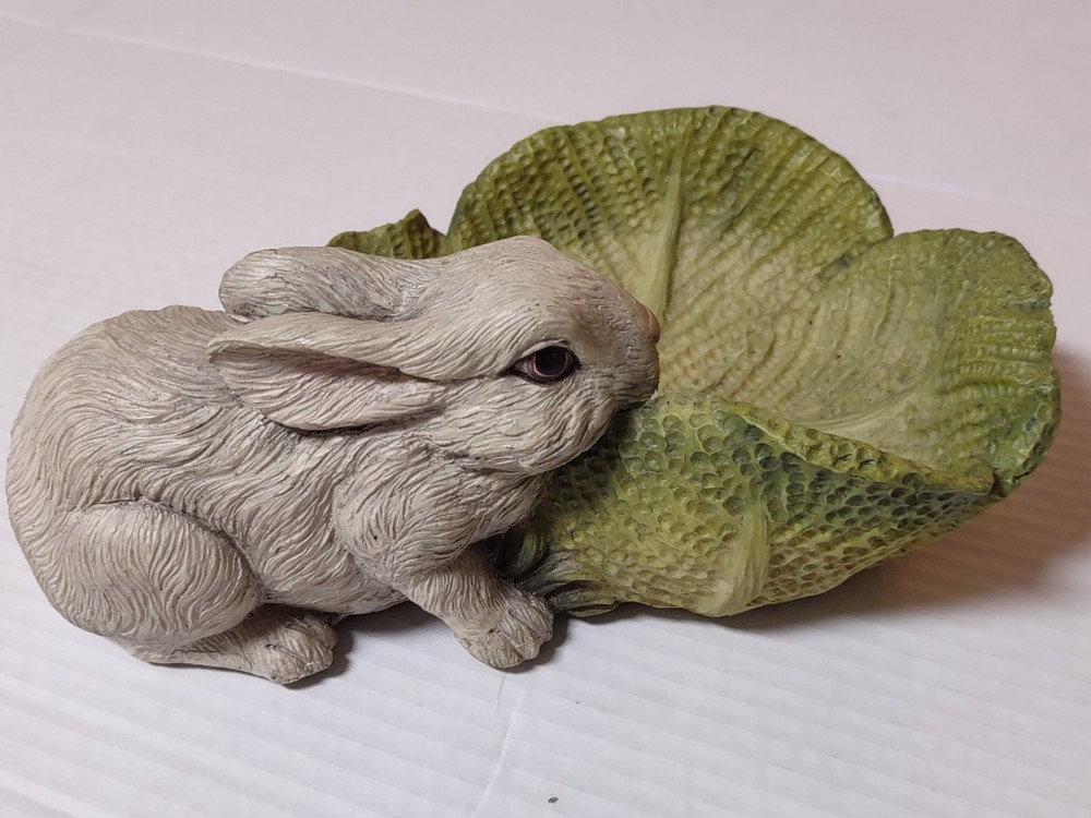 Chrisdon Rabbit with Cabbage Bowl Easter Decoration Spring Bunny
