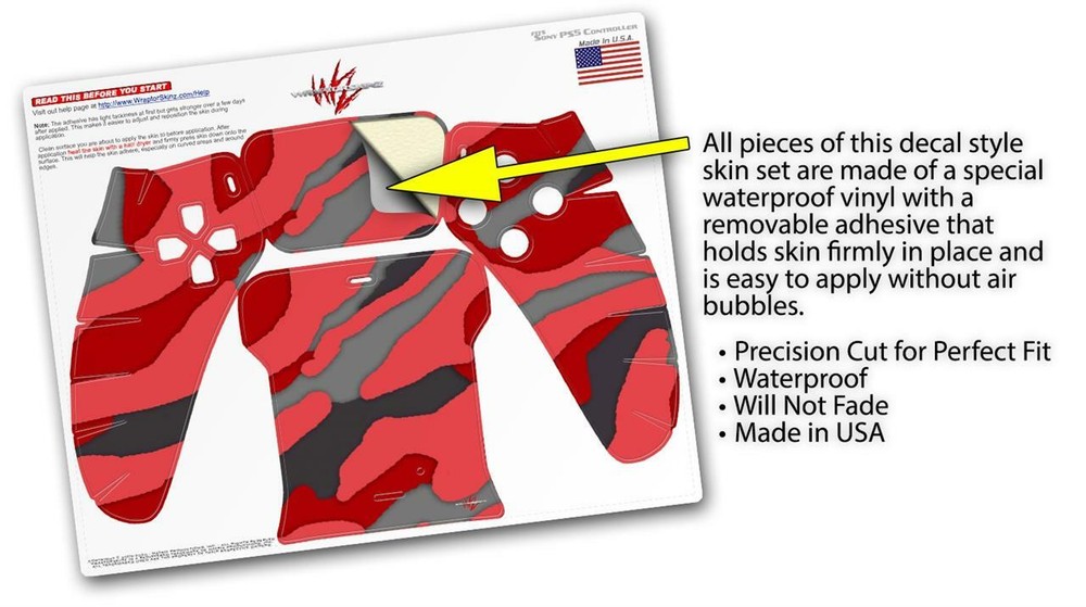 Skin Sony PS5 Controller Camouflage Red