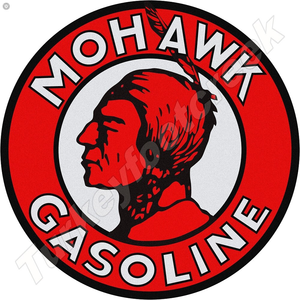 Mohawk Gasoline 11.75" Round Metal Sign