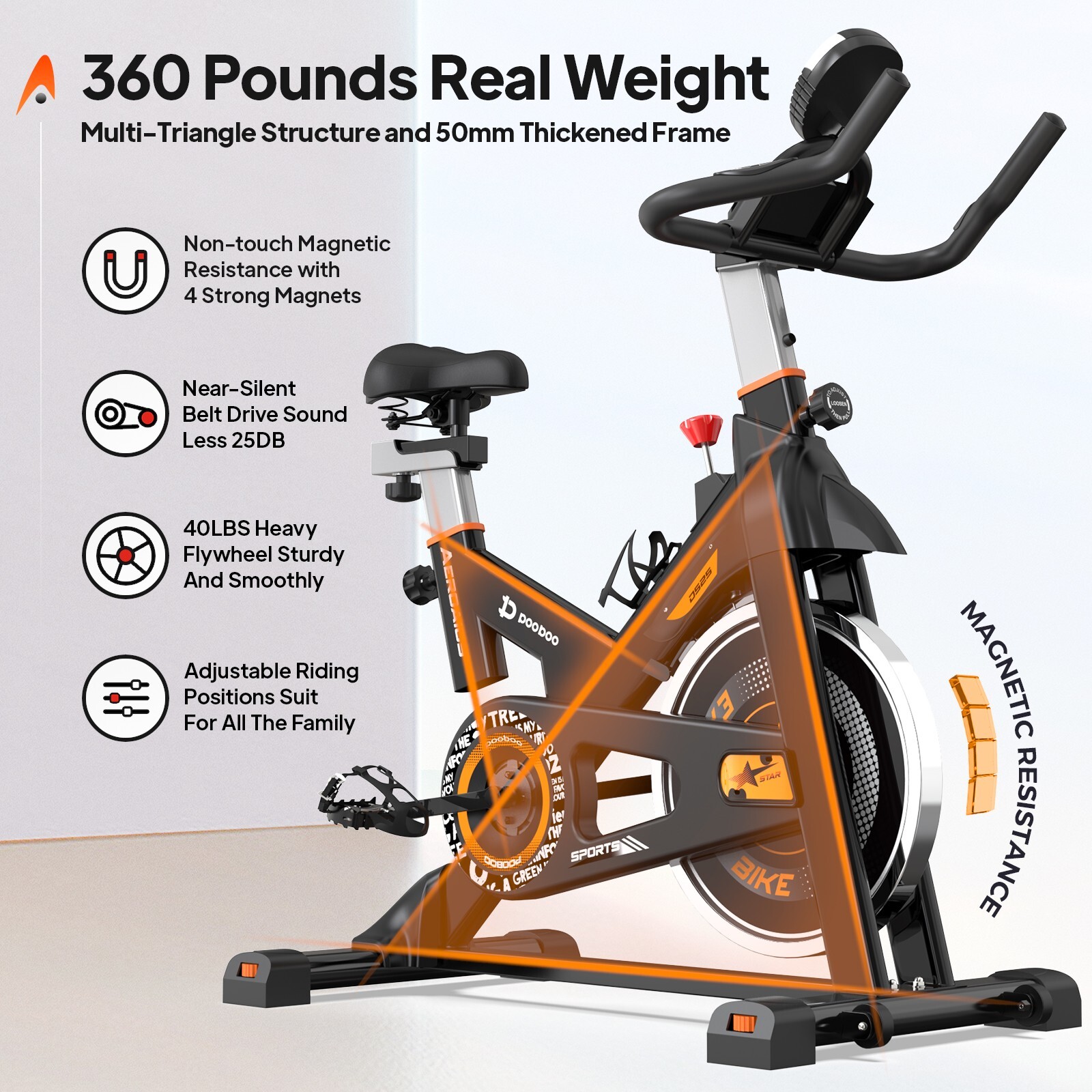 Indoor Cycling Bike Exercise Bike Stationary Bike Bicycle Cardio Workout Bike