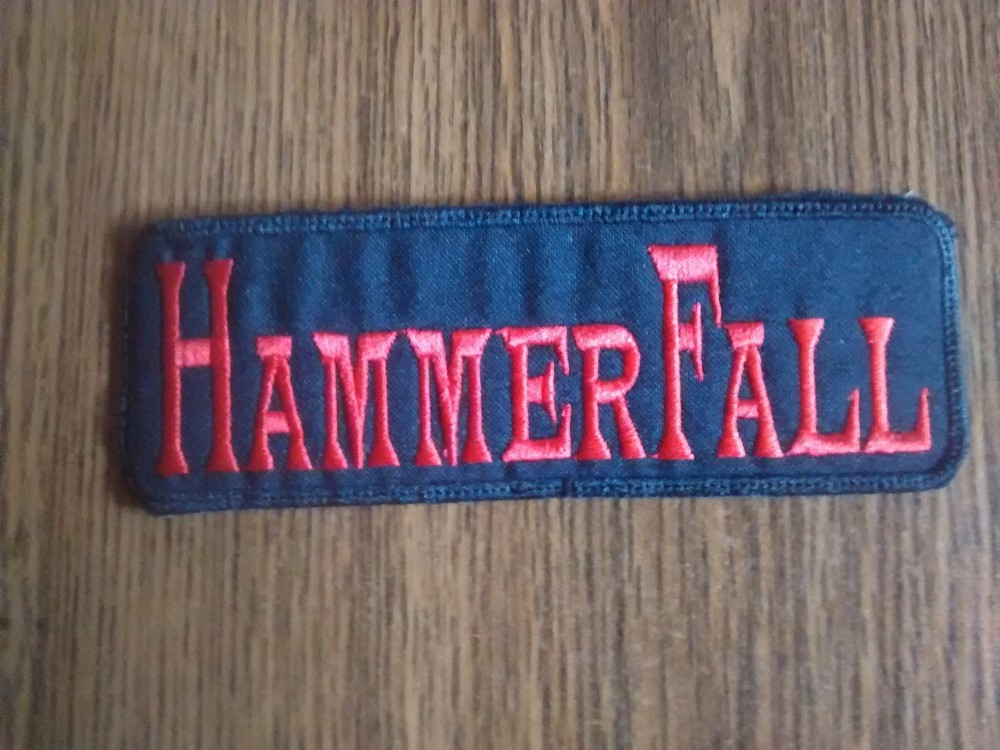 HAMMERFALL,SEW ON RED EMBROIDERED PATCH