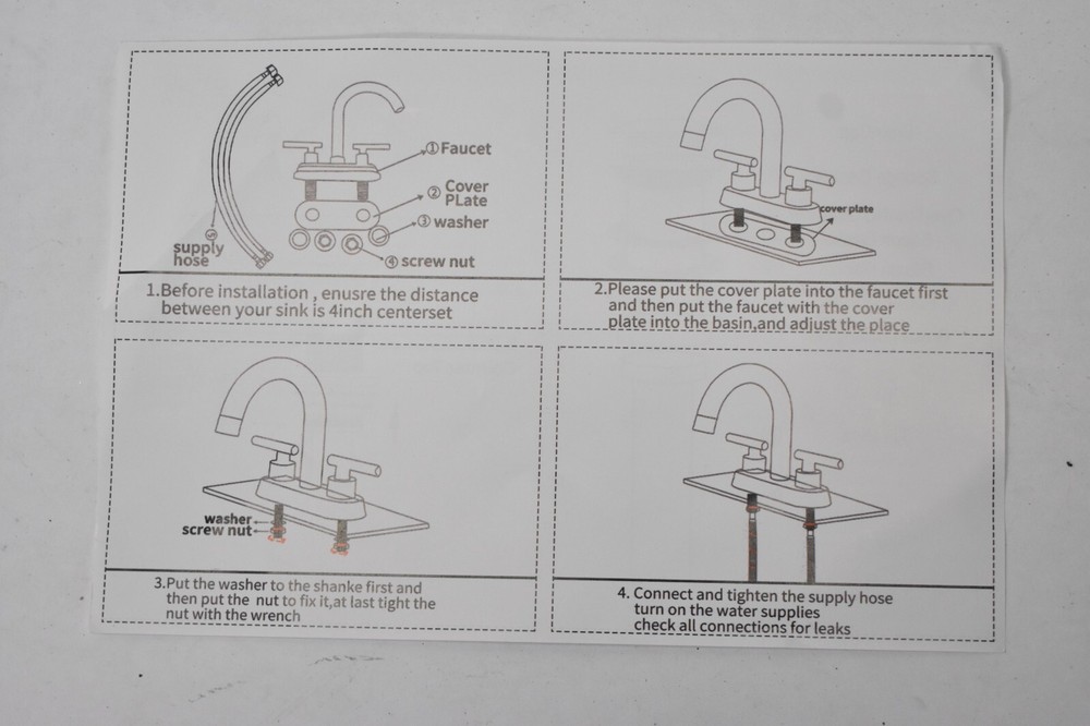 Matte Black Bathroom Kitchen Faucet Replacement Assembly Installation Hardware