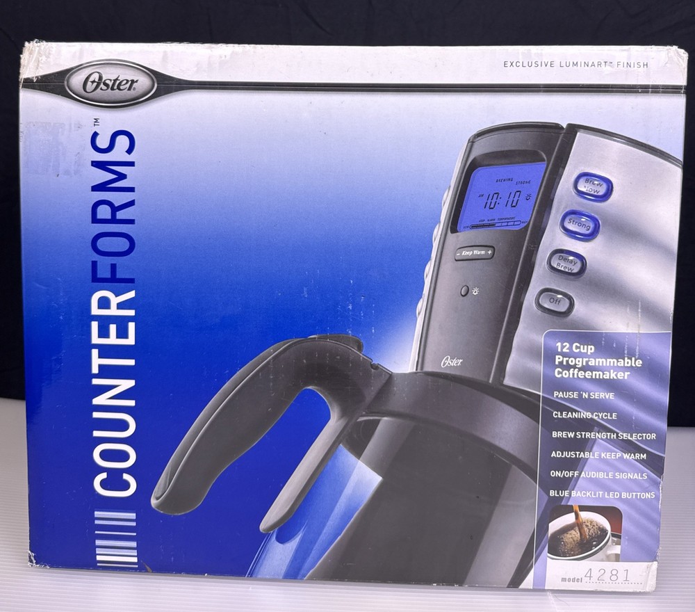 Oster CounterForm 12 Cup Programmable Coffee Maker Luminart Finish Stainless