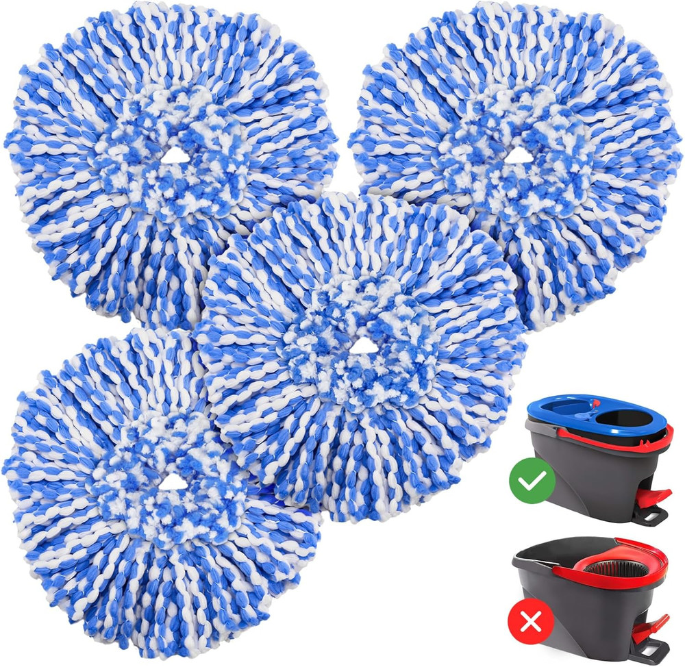 4 Pack Rinseclean Spin Mop Replacement Head Spin Mop Refills Compatible with O C