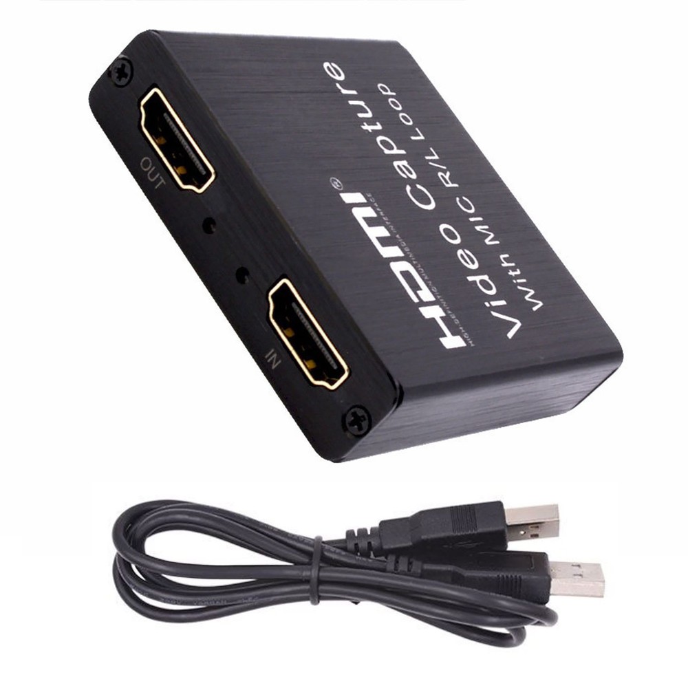 New HDMI Capture Card 4K Screen Record Game Streamer Device MIC R/L Loop