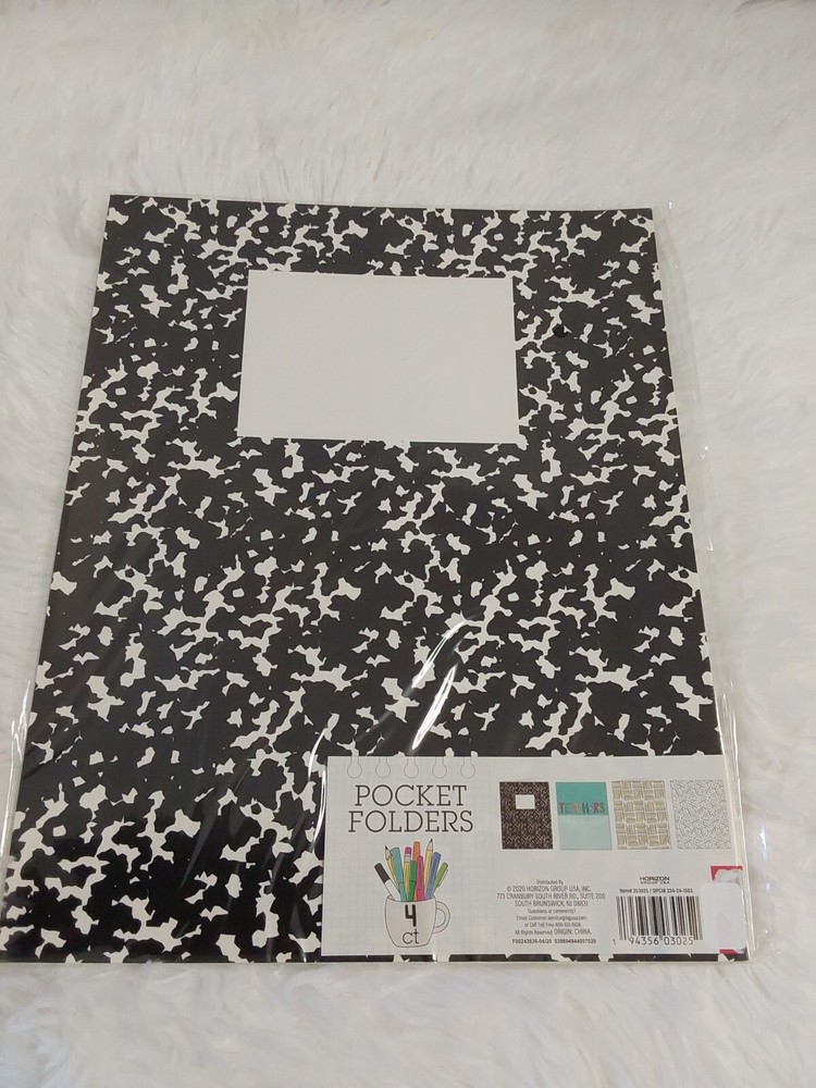 4-Pack Pocket Folders Each One Different Print 12" X 9" BNWT!