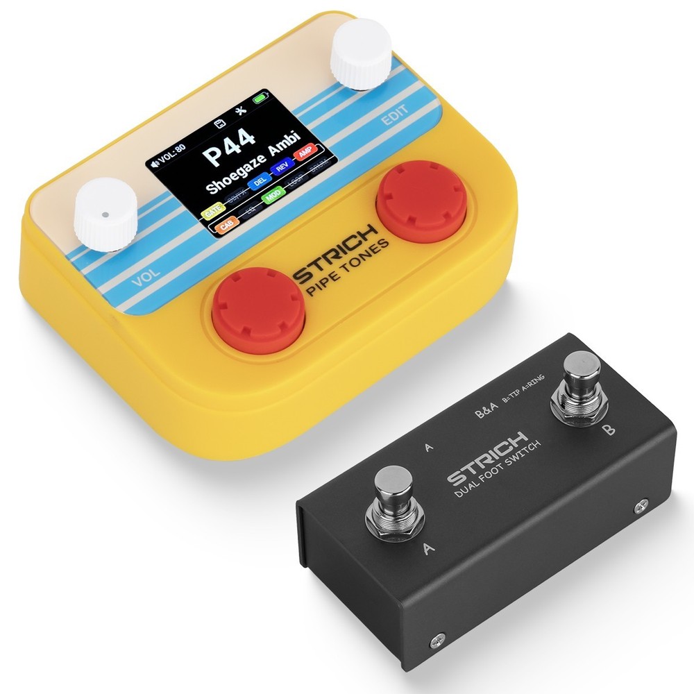 STRICH Pipe Tones Pocket Multi-Effects Processor with Foot Pedal (Orange)