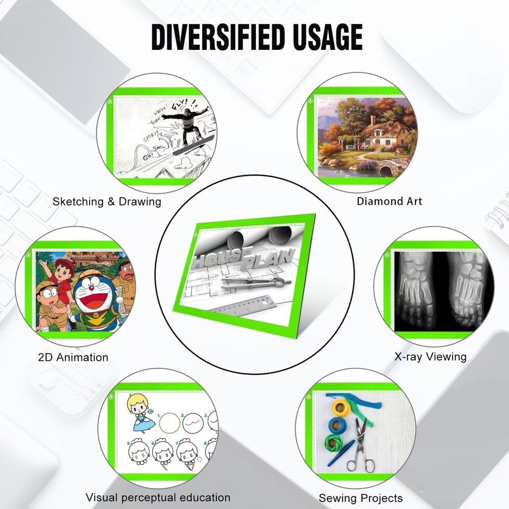 A4 LED Light Box Tracing Pad Dimmable USB Slim Art Drawing Tablet