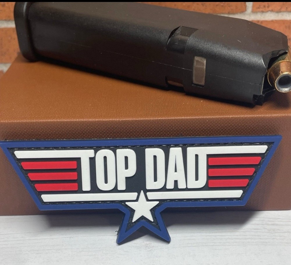 Top Dad Top Gun PVC Patch, Tactical Morale Air Force Rubber Patch Hooked Back