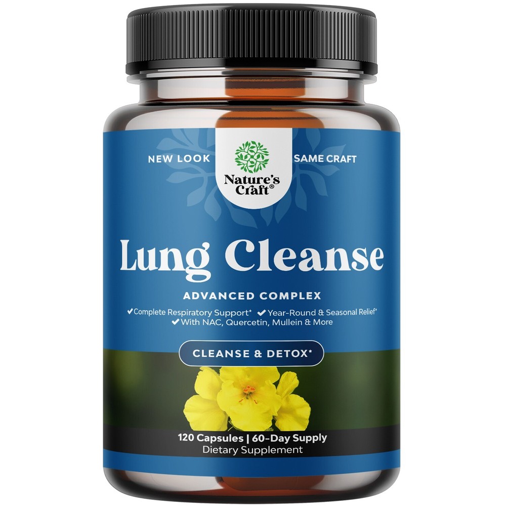 Lung Detox Mullein Leaf Capsules - Purifying Mullein Lung Cleanse Complex 120ct