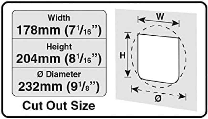 Electronic Cat Door with Timer Control - LCD Display - 4-Way Locking - White
