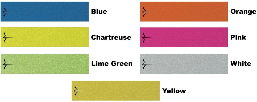 White Water Archery Reflective Solid Color Arrow Wraps 15 Pc Pack 7 Colors Avail