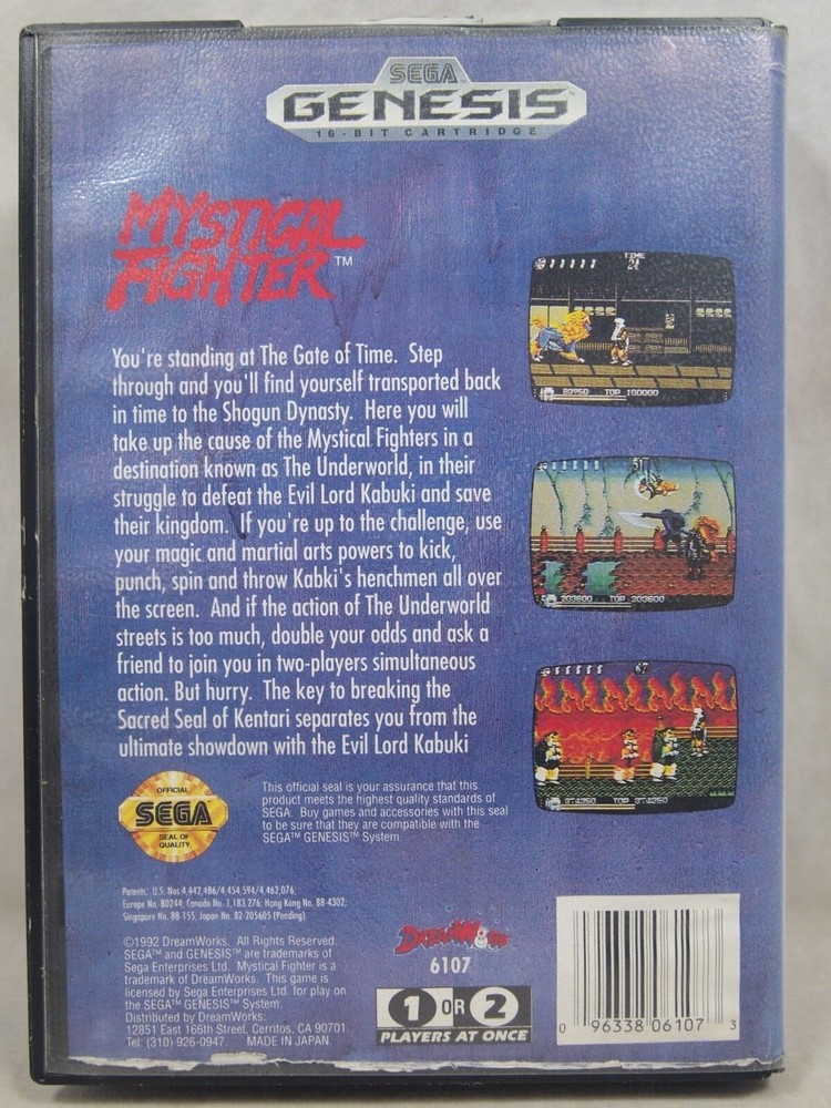 Mystical Fighter Case (SEGA Genesis) Authentic BOX ONLY