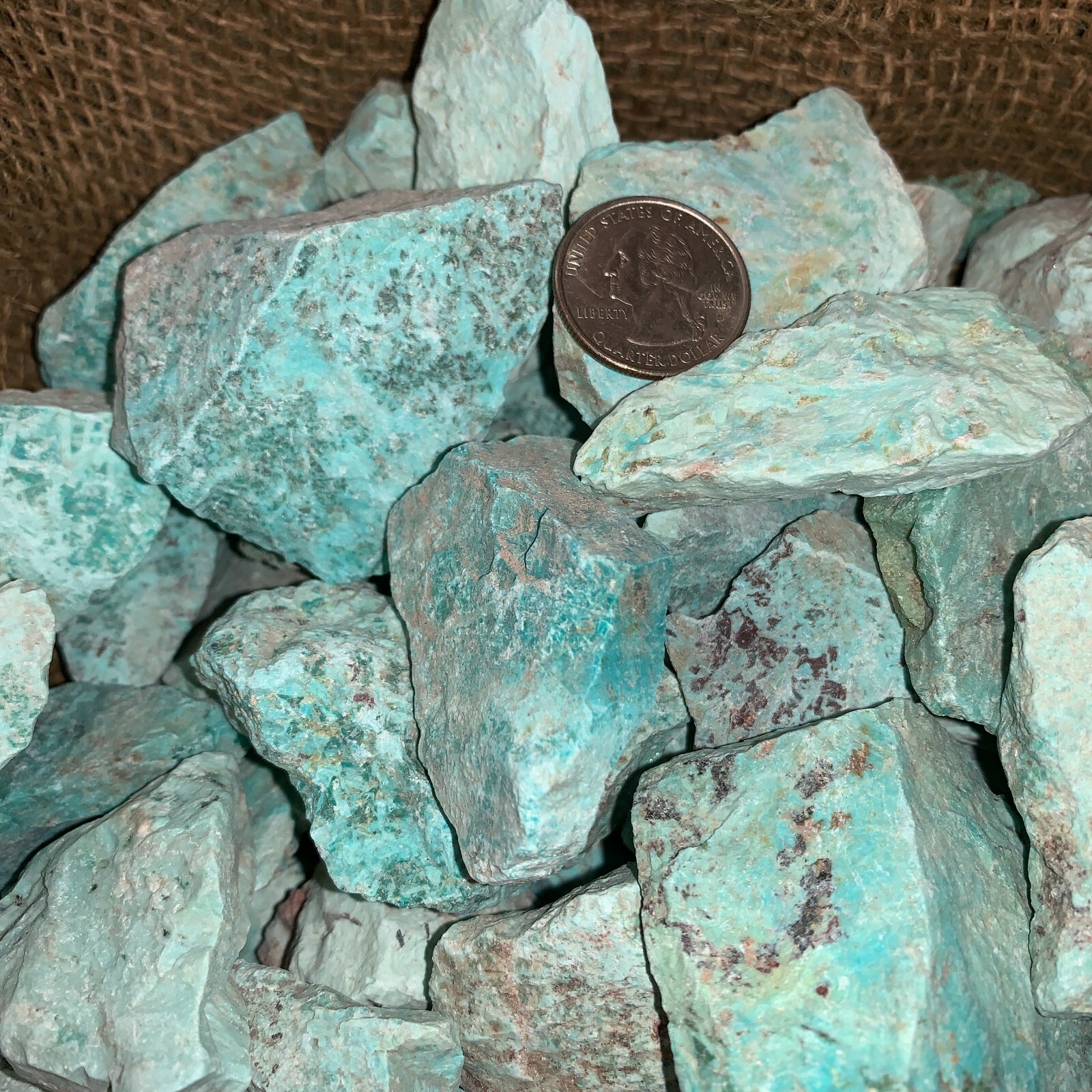 3000 Carat Lots of Natural Turquoise Rough + a Free Faceted Gemstone