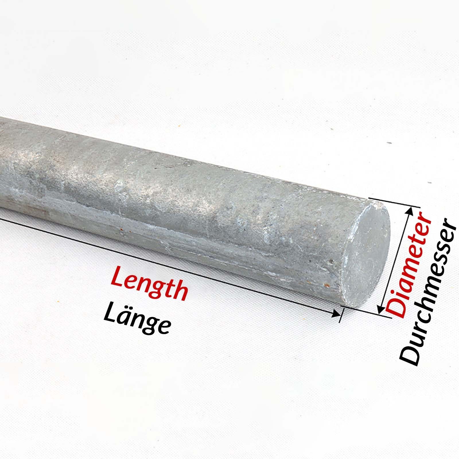 99.99% Zinc Rod High Purity Zn Ingot/Bar Anode Electroplating Ø5~120mm 100/300mm