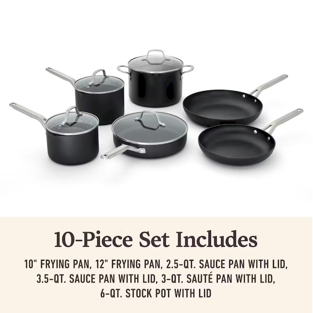 Calphalon Hard-Anodized Nonstick 10-Piece Cookware Set