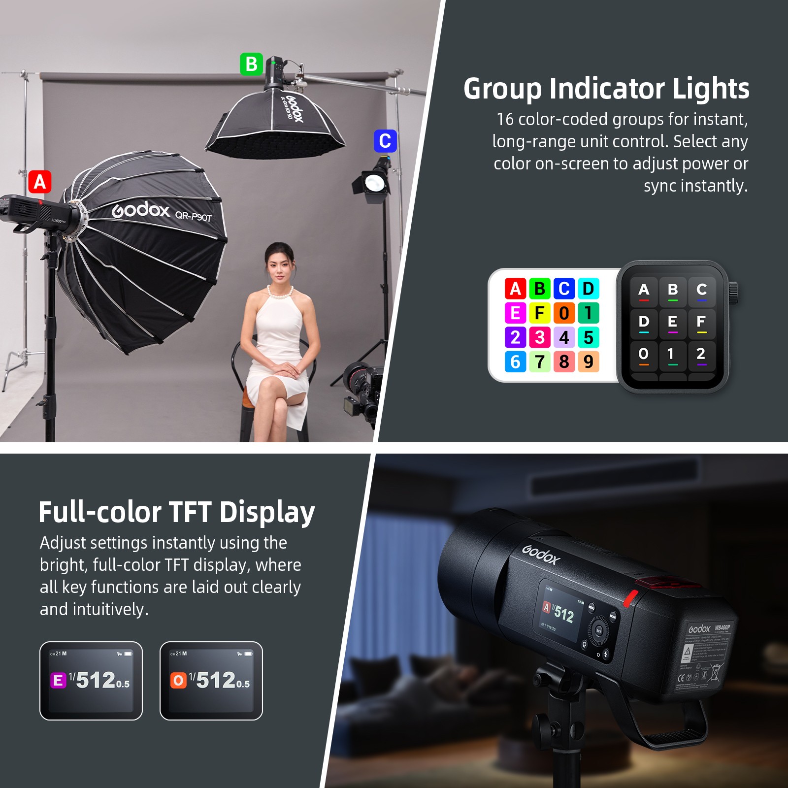 GODOX AD400ProII 400Ws Outdoor Flash Strobe 2.4G TTL 1/8000 HSS Modeling Lamp