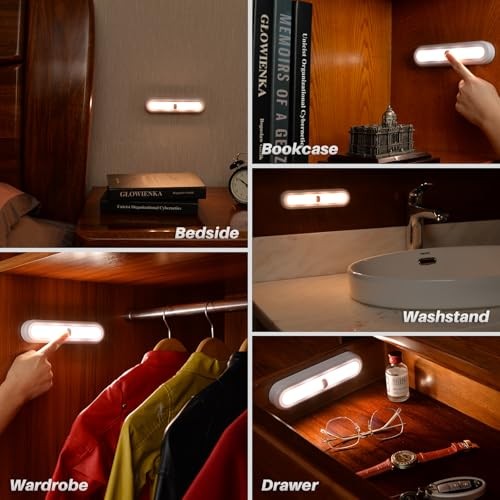 3 Pack 7” Dimmable Push Tap 7 inch, Push Control 3 Color Modes & Dimmable