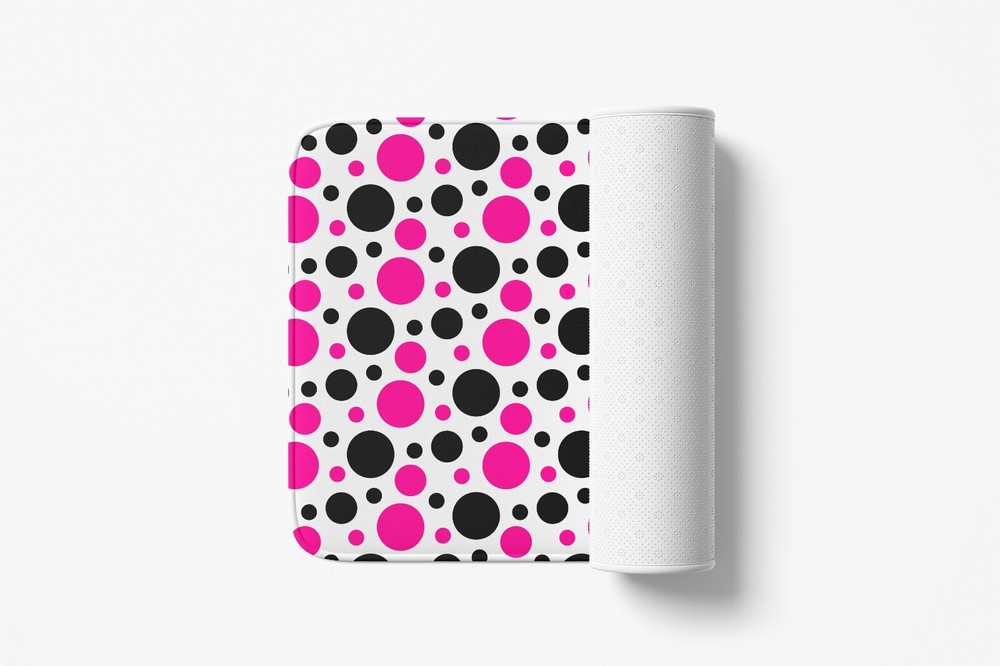 Berry Pink Dotted Memory Foam Bath Mat