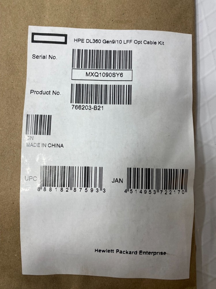 HP 766203-B21 DL360 Gen9/10 LFF Optical Cable Kit