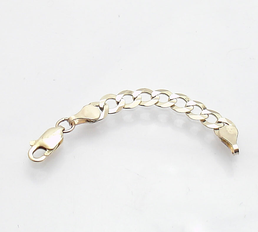 4.7mm Solid Curb Link Necklace Extender for Pendant Charm REAL 14K Yellow Gold