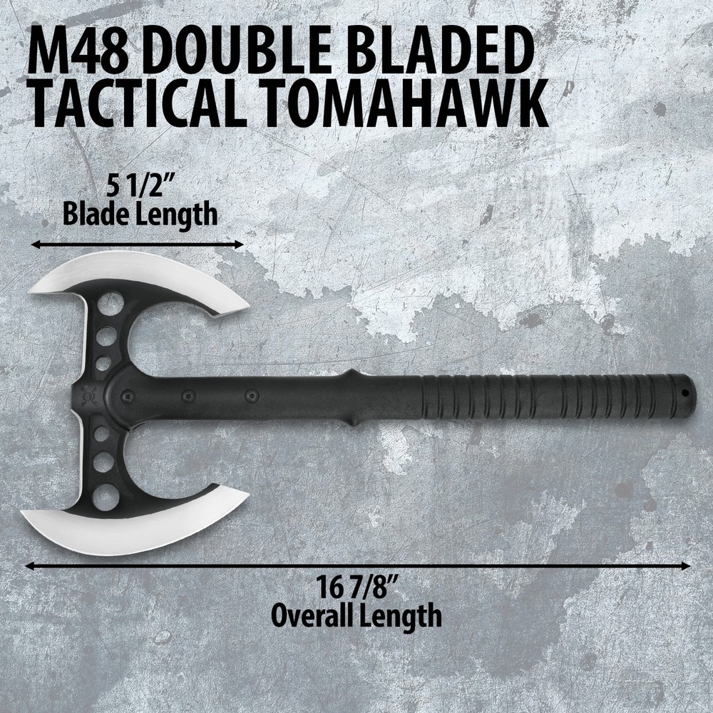 M48 Double Bladed Tactical Tomahawk | 7/8" Overall | Nylon Sheath