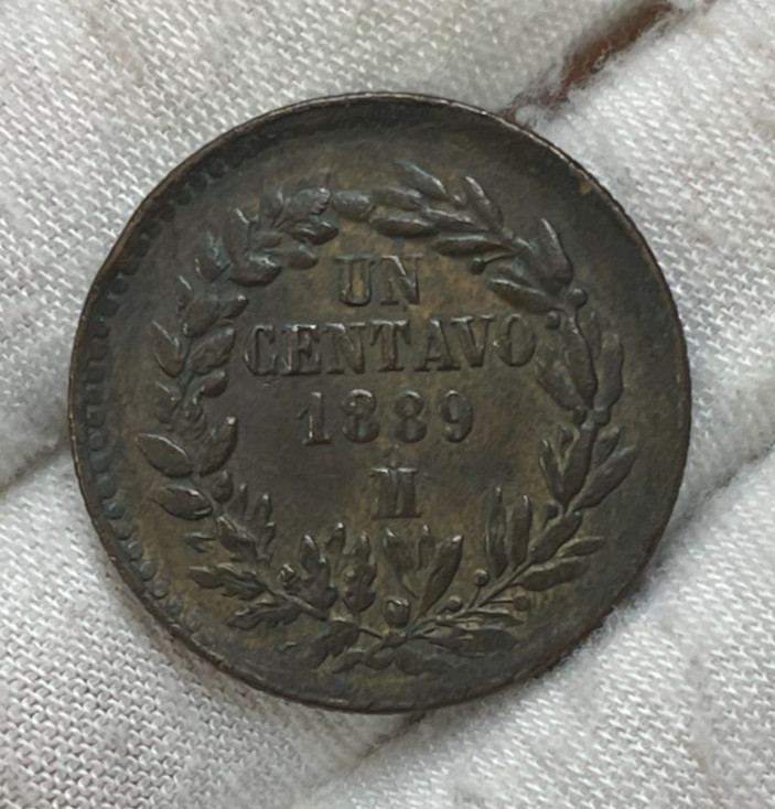 1889 Mexico One Centavo Coin Excellent Condition