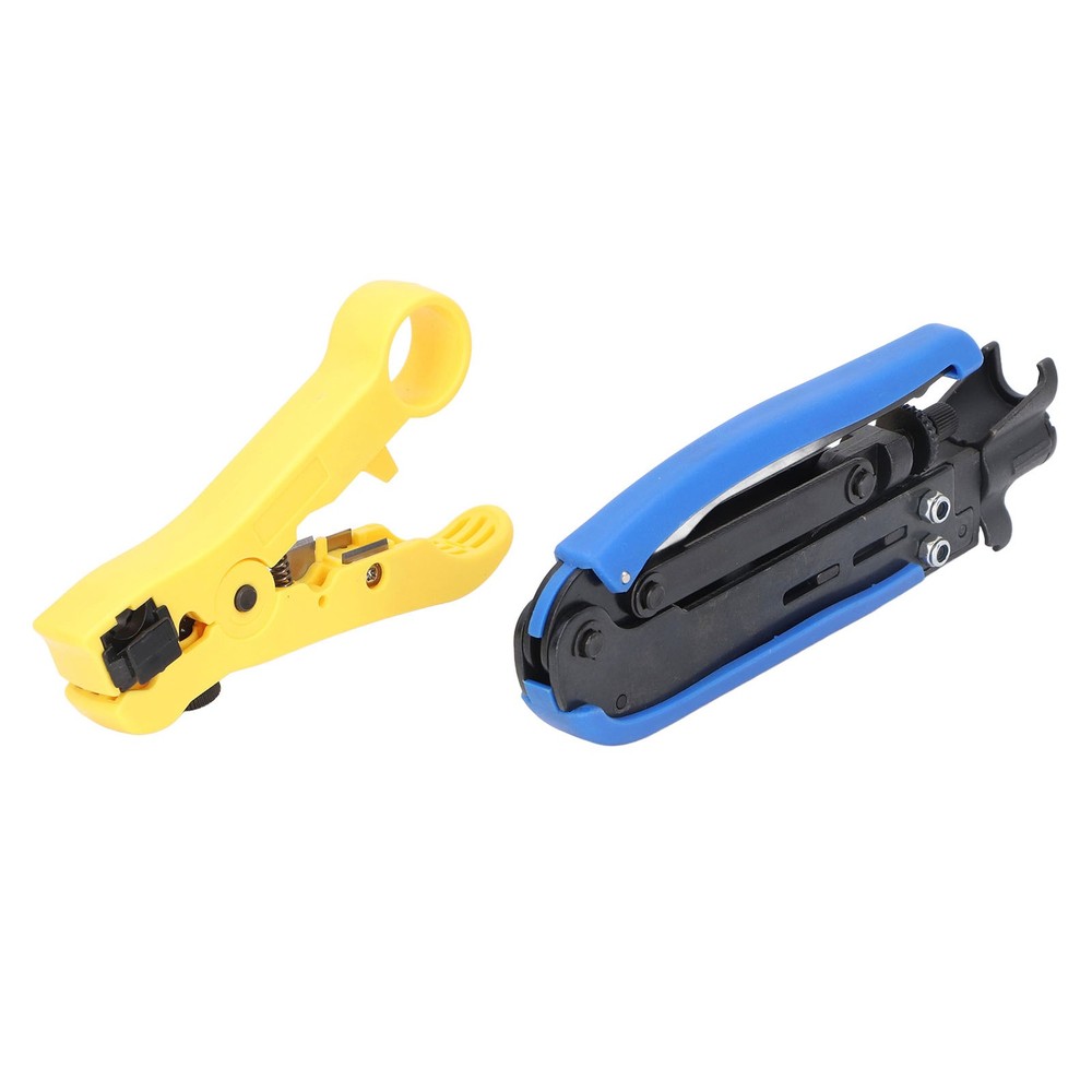 Coaxial Cable Crimping Pliers Combination Tool Adjustable Coax Stripper New