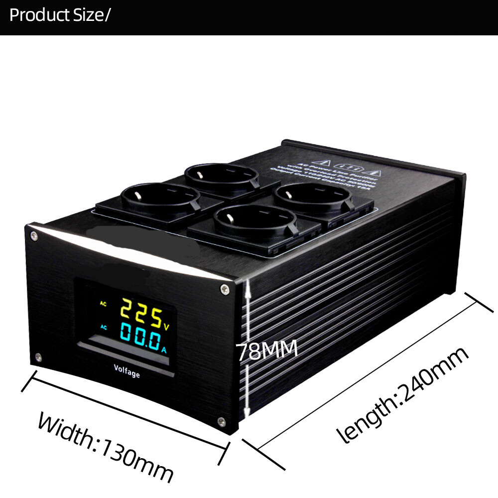HiFi Power Filter Eu Plug Power Noise Filter Amplifier Power Conditioner Outlets