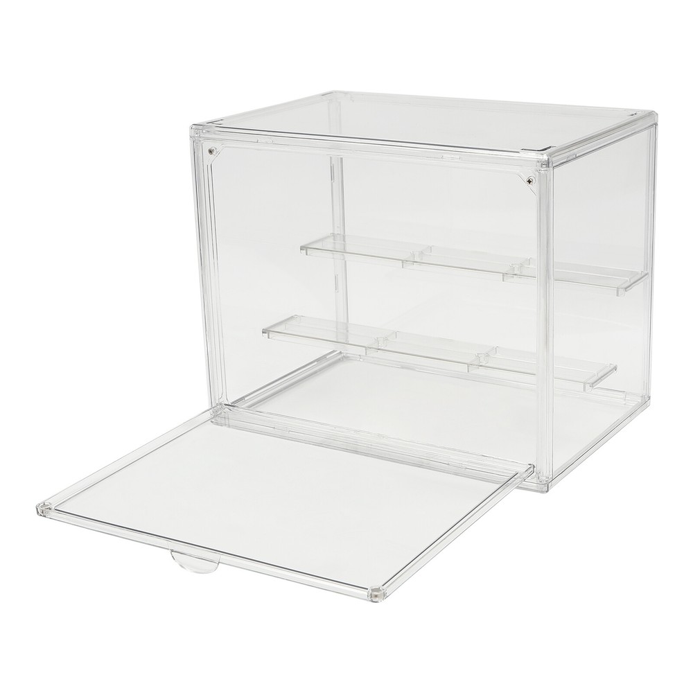 Compact 2-Tier Display Shelf Clear Cake Cupcake Bread Storage Box Display Case