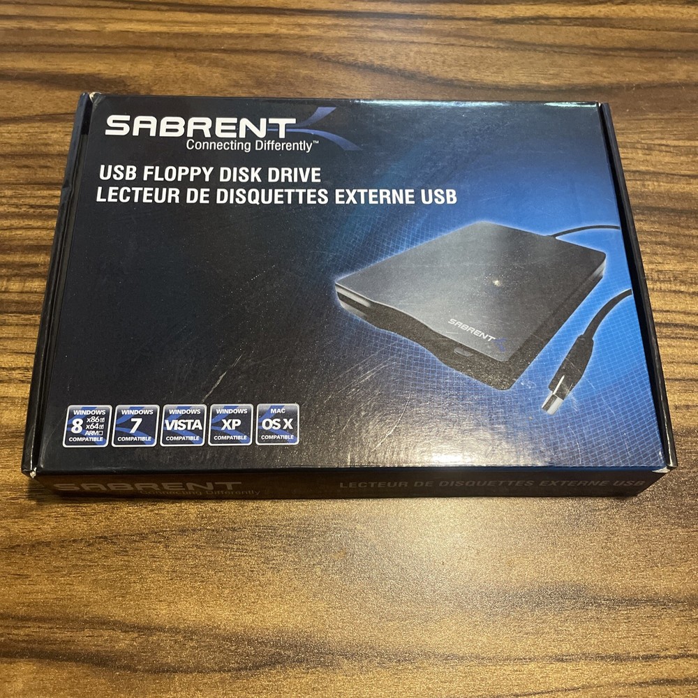 Open Box Sabrent USB Floppy Disk Drive Windows Mac