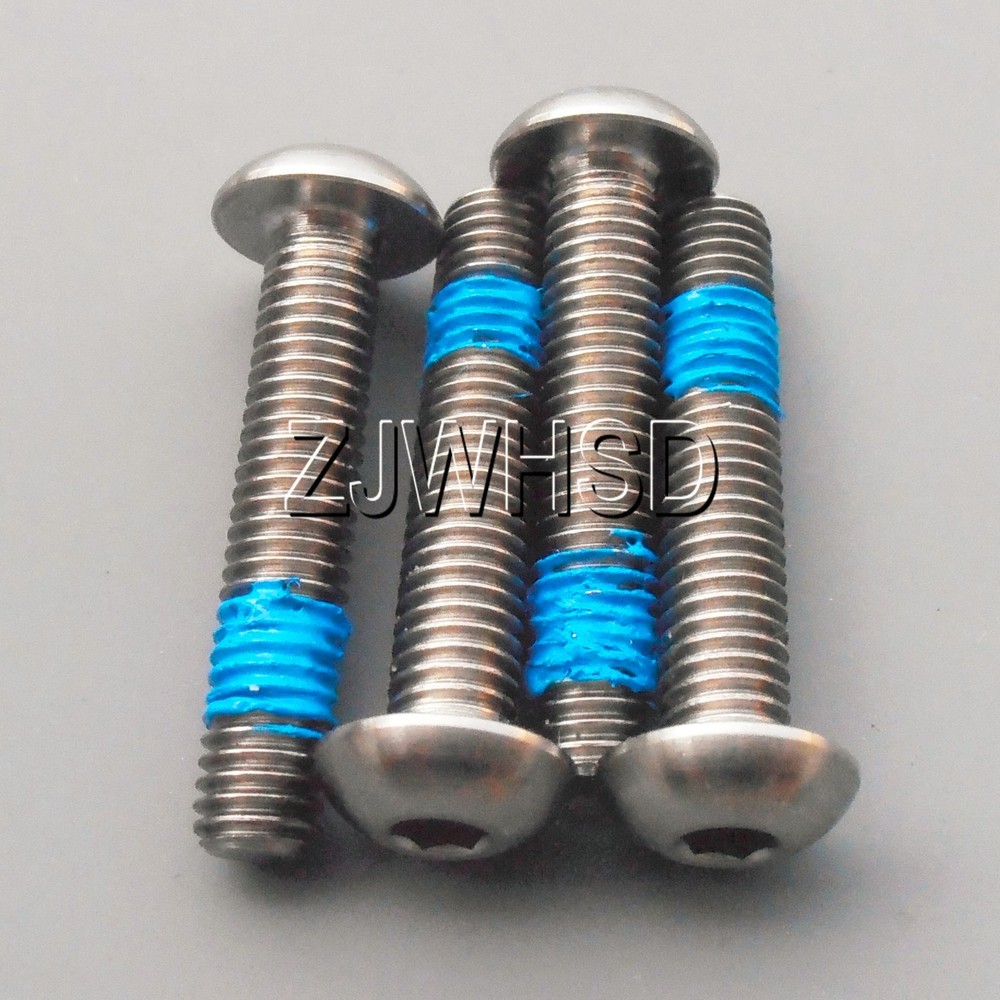 4pcs M5 x 25 Titanium Ti Screw Bolt Allen hex Socket Button head + ThreadLocker