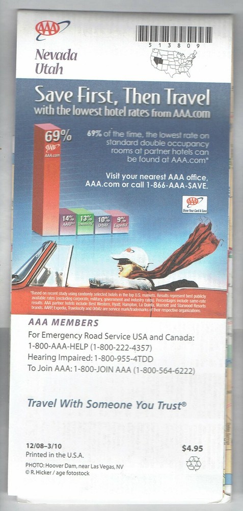 2008 AAA Map Nevada Utah