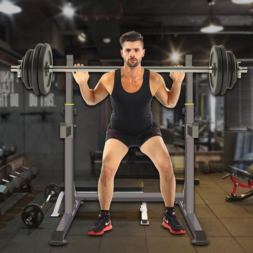 Adjustable Squat Rack,Multi-Function Barbell Rack for Weight Lifting U