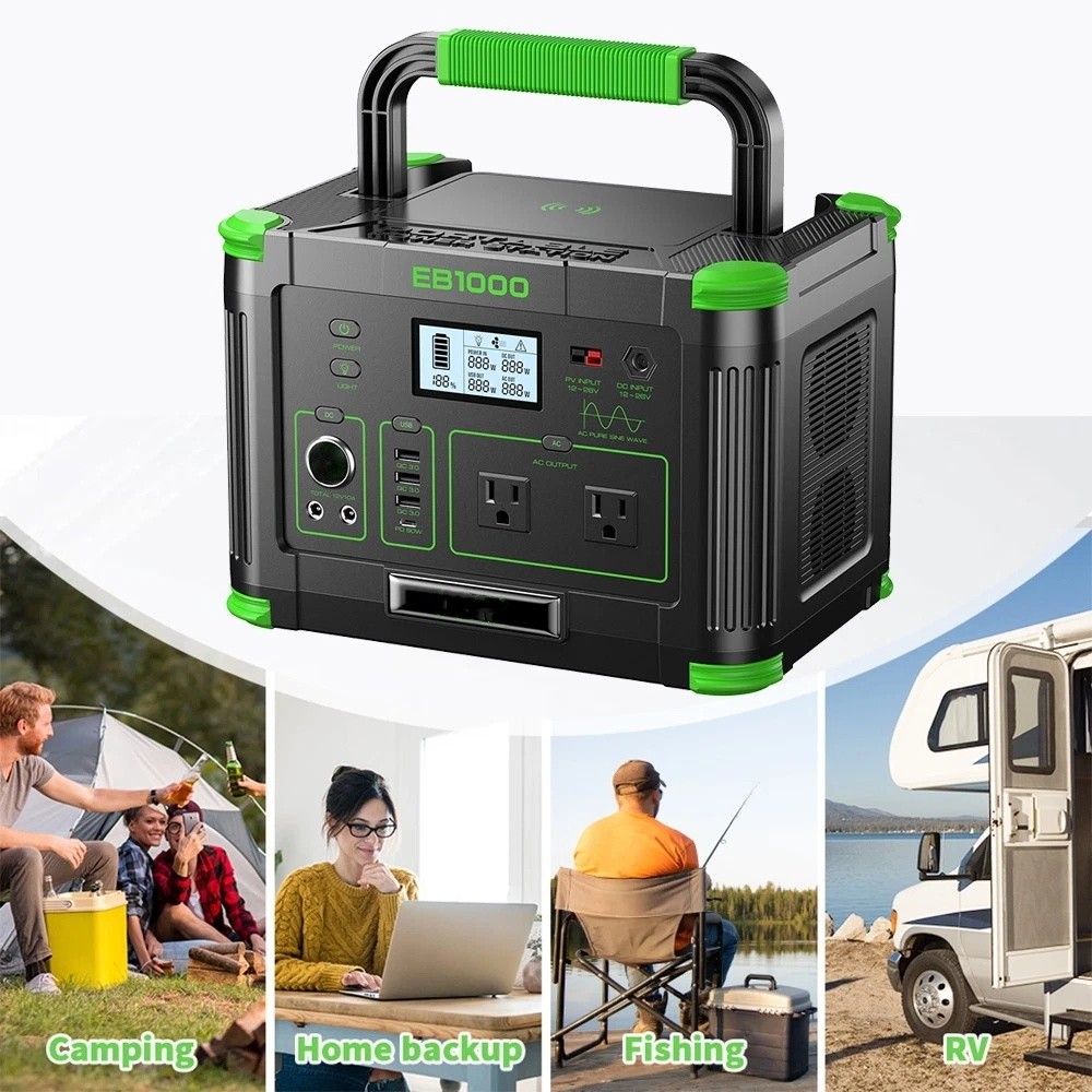 1000W 999Wh All-Round Portable Power Station NEW for Solar Generator Camping RV