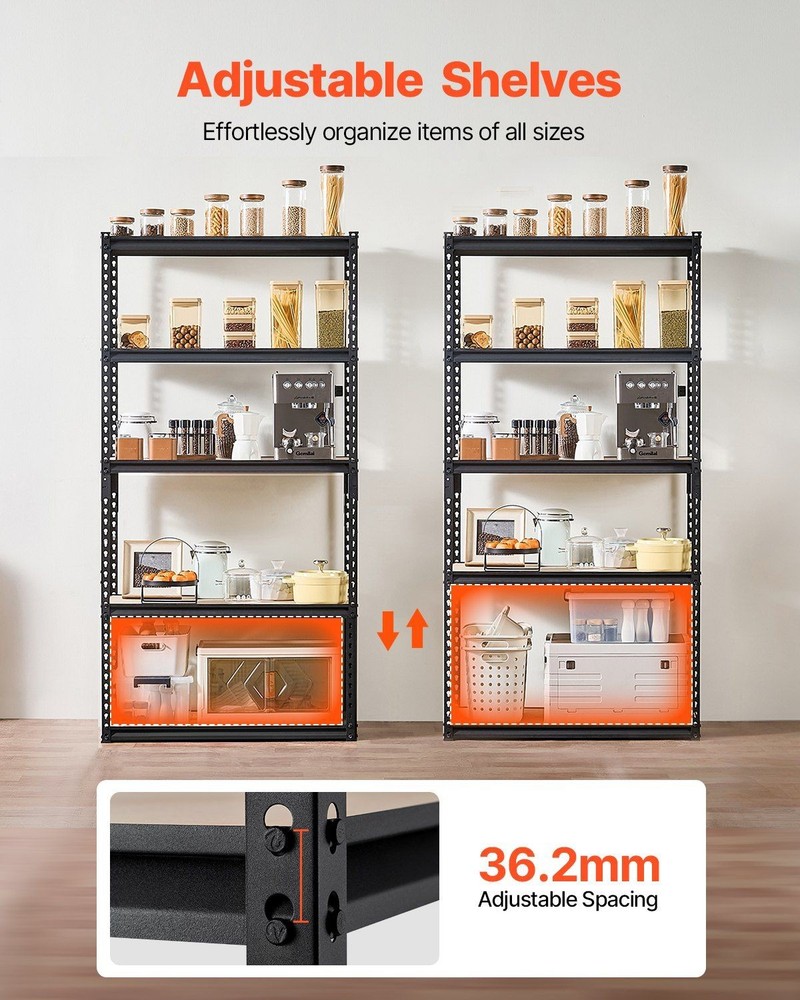 adjustable 5-tier 16x36x71.4 storage rack for flexible use