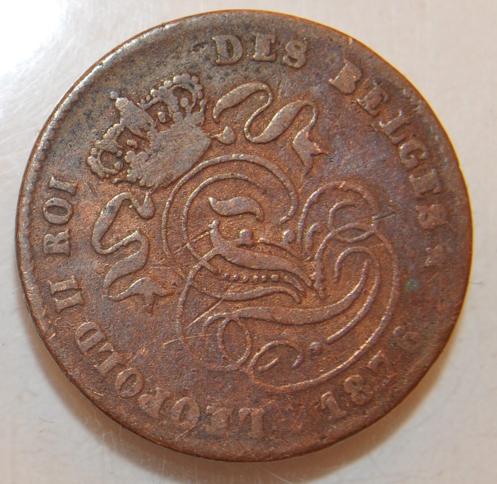 1876 Belgium 2 cents