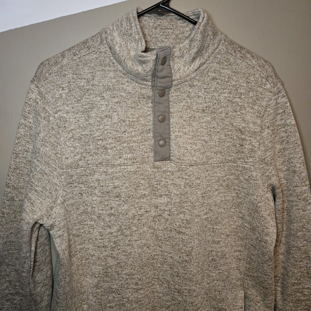 Goodfellow & Co. Men’s Regular Fit Pullover 1/4 Button Sweater Beige Size Medium