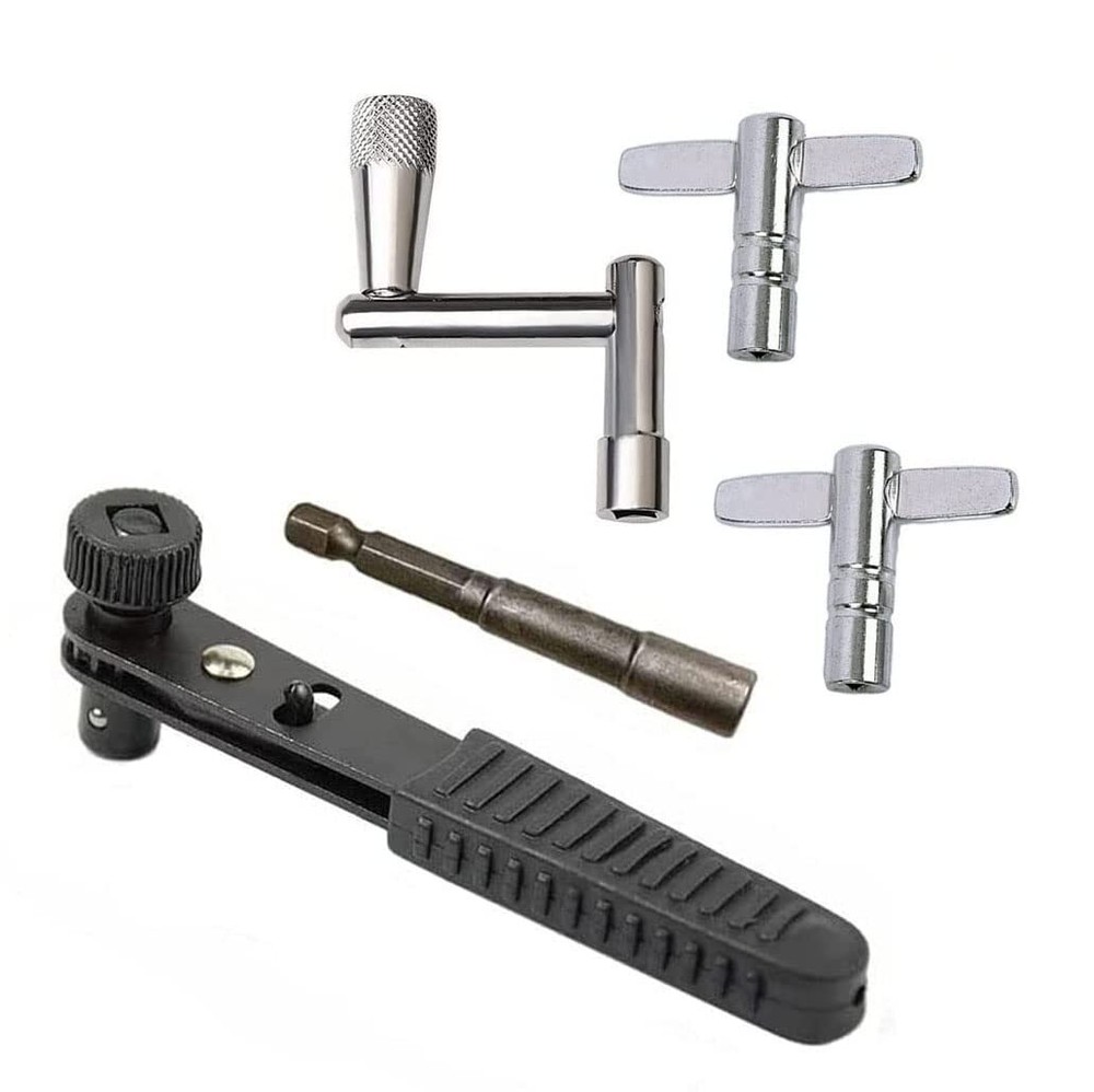 5-Pack Drum Keys with Ratchet Torque Wrench Standard Percussion Tool Set