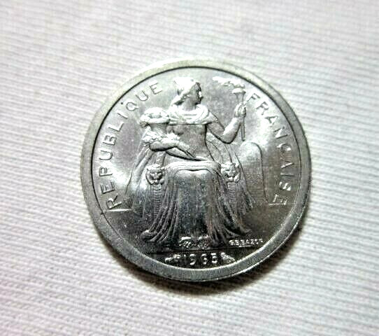 FRENCH POLYNESIA. 1 FRANC, 1965. UNCIRCULATED