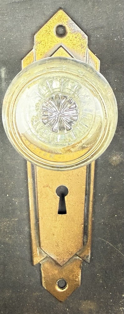Art Deco Corbin Miami Pattern B Design Interior Knobs, Plates, Nickel Chrome