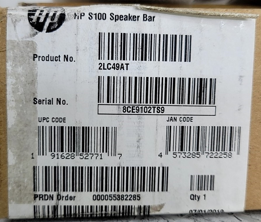 NEW OPEN BOX HP S100 2LC49AT Speaker Bar SEE NOTES