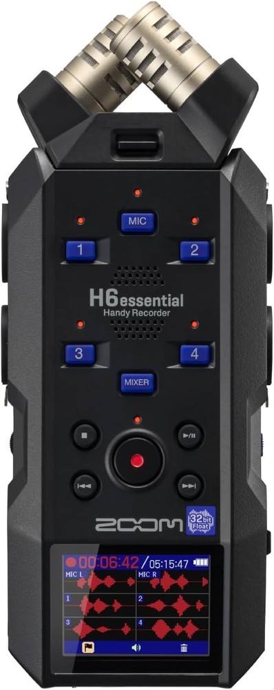 ZOOM H6essential Handy Recorder Black 32bit Float 6 Tracks Microphone Repla