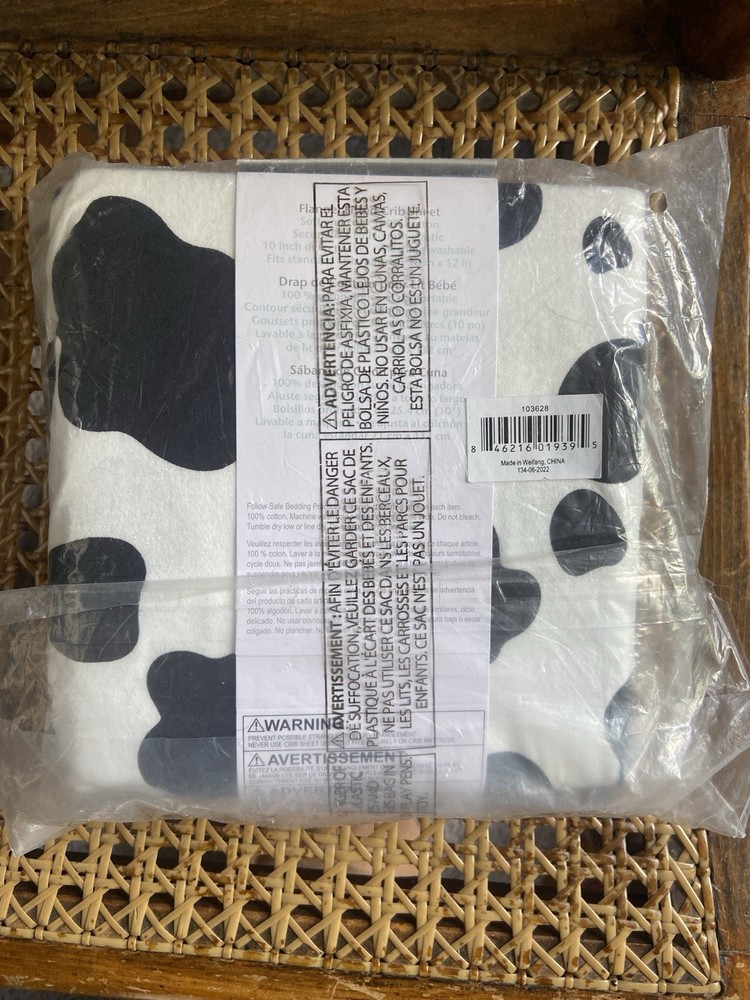 NEW Trend Lab Fitted Crib Sheet- Cow Print