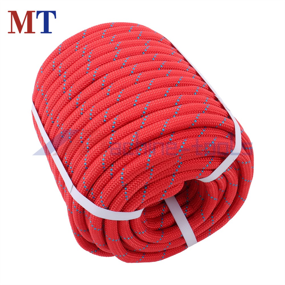 1/2” x 125' Red & Blue Double Braided Polyester Rope For Car Towing Tree Work