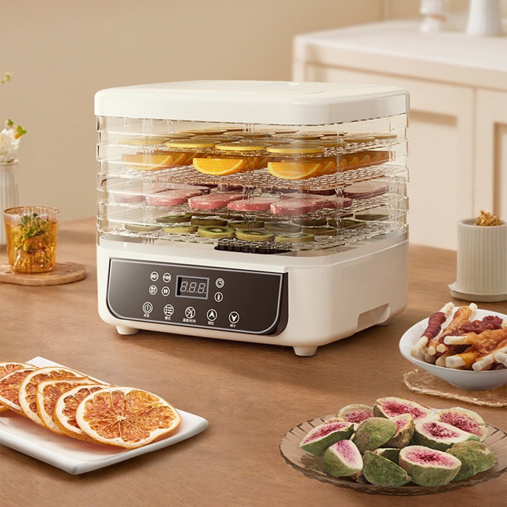 5 Trays Food Dehydrator Machine Digital Adjustable Timer 160W Jerky Fruit Drying