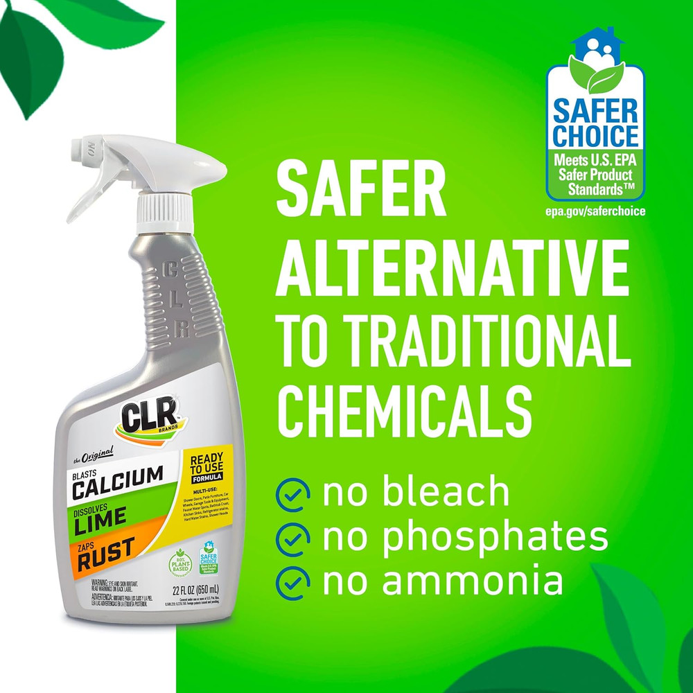 CLR Brands® Calcium, Lime & Rust Remover, Blasts Calcium, Dissolves Lime Deposit
