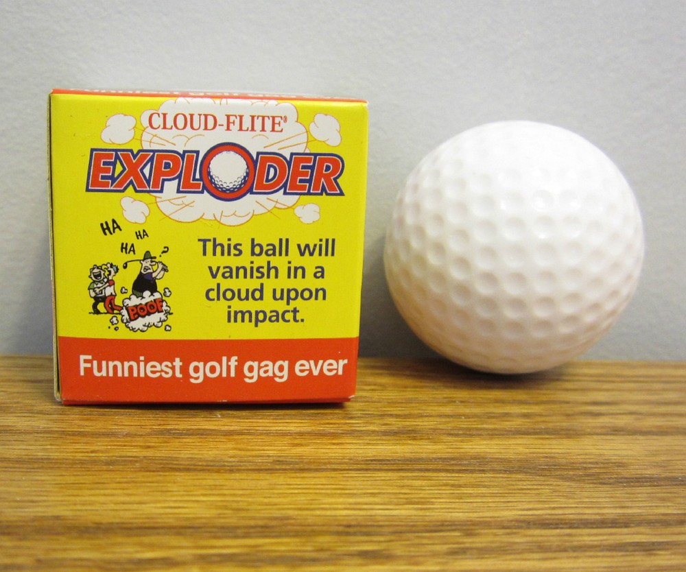 1 EXPLODING GOLF BALL & 1 UNPUTTABLE GOLF BALL GOLF BALL TRICK NOVELTIES