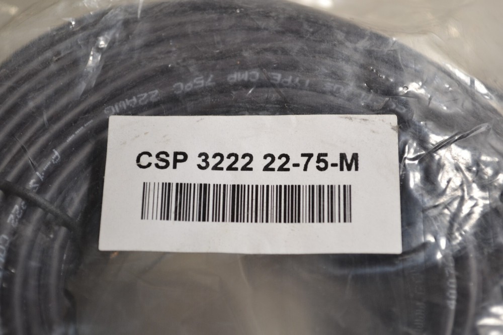 Covid CSP3222-22-75M 3.5MM Stereo Cable, Plenum, 75ft Black
