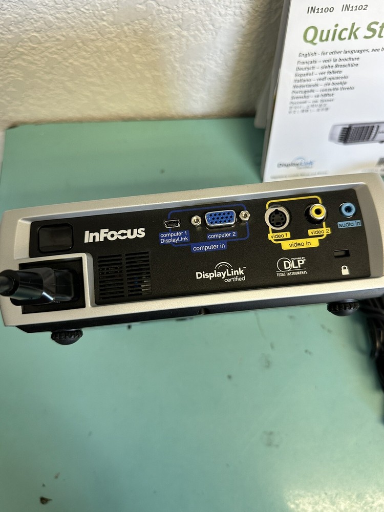 InFocus Projector IN1100 Model: W1100 w Manuals, cables, carrying case